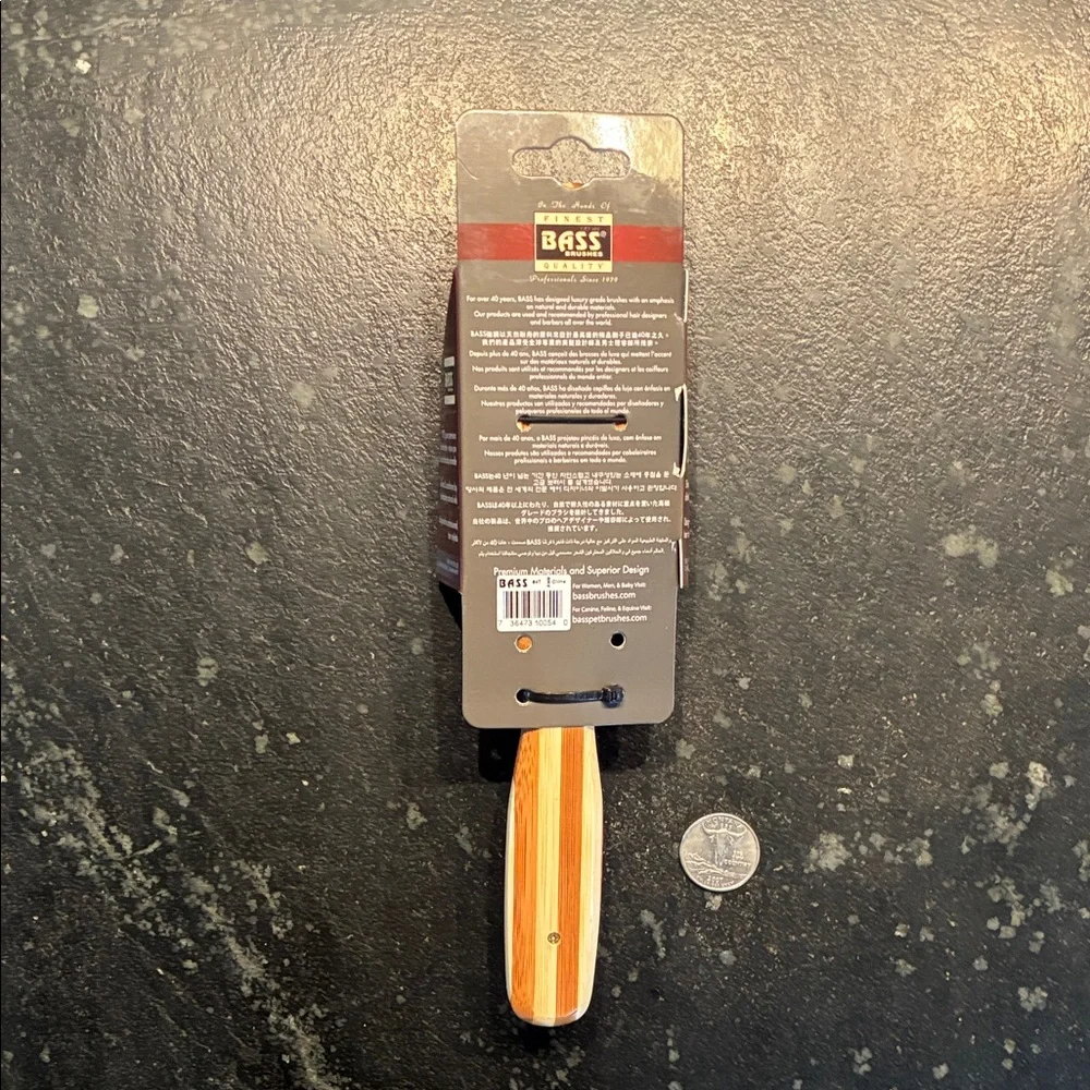 Bass Natural Bristle & Nylon Pin Hair Brush - New - Picture 4 of 6